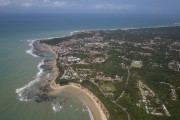 Picture taken with drone of the coastline and beaches in the Pipa District - Tibau do Sul city - Rio Grande do Norte state (RN) - Brazil