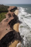 Picture taken with drone of cliffs on Cancela Beach - Tibau do Sul city - Rio Grande do Norte state (RN) - Brazil