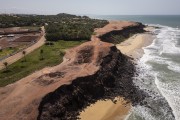 Picture taken with drone of cliffs on Cancela Beach - Tibau do Sul city - Rio Grande do Norte state (RN) - Brazil