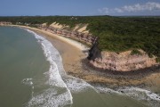 Picture taken with drone of cliff at Madeiro Beach - Tibau do Sul city - Rio Grande do Norte state (RN) - Brazil