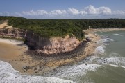 Picture taken with drone of cliff at Madeiro Beach - Tibau do Sul city - Rio Grande do Norte state (RN) - Brazil