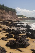 Cliffs in Beach of Golfinhos Bay  - Tibau do Sul city - Rio Grande do Norte state (RN) - Brazil