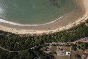 Picture taken with drone of the Beach of Golfinhos Bay  - Tibau do Sul city - Rio Grande do Norte state (RN) - Brazil