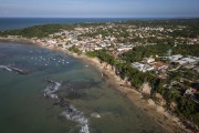 Picture taken with drone of the coastline and beaches in the Pipa District - Tibau do Sul city - Rio Grande do Norte state (RN) - Brazil