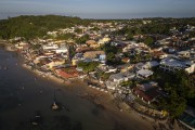 Picture taken with drone of the coastline and beaches in the Pipa District - Tibau do Sul city - Rio Grande do Norte state (RN) - Brazil