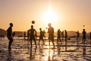 Bathers playing soccer on the Coastline of the Pipa District - Tibau do Sul city - Rio Grande do Norte state (RN) - Brazil