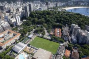 Aerial view of the Botafogo Football and Regatas Club and Pasmado Hill - Rio de Janeiro city - Rio de Janeiro state (RJ) - Brazil