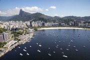 Aerial view of the Rio de Janeiro Yacht Club with Botafogo Beach and the Christ the Redeemer in the background  - Rio de Janeiro city - Rio de Janeiro state (RJ) - Brazil