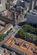 Aerial view of the Our Lady of Mount Carmel Church (1770) - old Rio de Janeiro Cathedral - to the left - with the Third order of Carmo Church (XVII century) - to the right - Rio de Janeiro city - Rio de Janeiro state (RJ) - Brazil