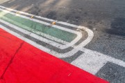 Signage on the asphalt of the cycle path - Rua Francisco Otaviano - Rio de Janeiro city - Rio de Janeiro state (RJ) - Brazil