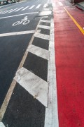 Signage on the asphalt of the cycle path - Rio de Janeiro city - Rio de Janeiro state (RJ) - Brazil