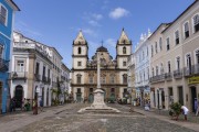 Cruise - Largo do Cruzeiro de Sao Francisco Square (Sao Francsico Cruise Square) with the Sao Francisco Convent and Church (XVIII century) in the background  - Salvador city - Bahia state (BA) - Brazil