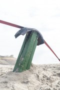 Detail of improvised equipment for slacklining - Diabo beach - Rio de Janeiro city - Rio de Janeiro state (RJ) - Brazil