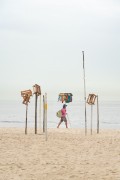 Flagpoles with wooden boxes on top - Copacabana Beach - Rio de Janeiro city - Rio de Janeiro state (RJ) - Brazil