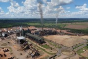 Picture taken with drone of the Cofco Plant - Producer of sugar, alcohol and ethanol - Sebastianopolis do Sul city - Sao Paulo state (SP) - Brazil