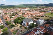 Picture taken with drone of the Sanctuary of Our Lady of Aparecida in Padre Donizetti Square - Place where his mortal remains are deposited - Caminho da Fe Circuit - Tambau city - Sao Paulo state (SP) - Brazil