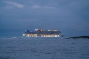 Cruise ship seen from Copacabana Beach - Rio de Janeiro city - Rio de Janeiro state (RJ) - Brazil