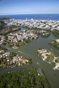 Aerial view of the Tijuca Lagoon with the Tijucas Islands in the background - Rio de Janeiro city - Rio de Janeiro state (RJ) - Brazil