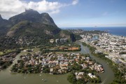 Aerial view of Gigoia Island with Rock of Gavea in the background - Rio de Janeiro city - Rio de Janeiro state (RJ) - Brazil