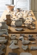 Historic ceramic pieces on display in the Santo Antonio community - Rio Negro Sustainable Development Reserve - Near the Anavilhanas Archipelago - Novo Airao city - Amazonas state (AM) - Brazil