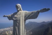 Picture taken with drone of the Christ the Redeemer - Rio de Janeiro city - Rio de Janeiro state (RJ) - Brazil