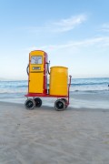 Equipment for selling draft beer in the shape of a gas pump - Copacabana Beach - Rio de Janeiro city - Rio de Janeiro state (RJ) - Brazil