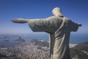Picture taken with drone of the Christ the Redeemer with the Sugarloaf in the background - Rio de Janeiro city - Rio de Janeiro state (RJ) - Brazil