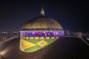 Picture taken with drone of the dome of Amazon Theatre (1896) - Manaus city - Amazonas state (AM) - Brazil