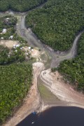 Picture taken with drone of the small riverine community on the banks of the Negro River - Anavilhanas National Park - Manaus city - Amazonas state (AM) - Brazil