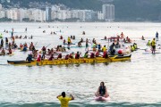 Hawaiian canoe on Copacabana Beach - Rio de Janeiro city - Rio de Janeiro state (RJ) - Brazil