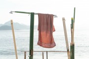 Towel hanging in shower at Copacabana Beach - Rio de Janeiro city - Rio de Janeiro state (RJ) - Brazil