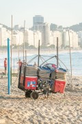 Detail of cargo trolley - man carrying a cart - with beach chairs - Copacabana Beach - Rio de Janeiro city - Rio de Janeiro state (RJ) - Brazil