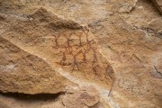 Detail of rupestrian painting - Serra da Capivara National Park - Sao Raimundo Nonato city - Piaui state (PI) - Brazil