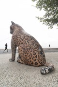 Giant inflatable jaguar during World Animal Protection Campaign - Rio de Janeiro city - Rio de Janeiro state (RJ) - Brazil