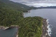 Picture taken with drone of the Atlantic Forest area on Ilha Grande - Angra dos Reis city - Rio de Janeiro state (RJ) - Brazil