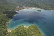 Picture taken with drone of the Abraao Village - Angra dos Reis city - Rio de Janeiro state (RJ) - Brazil