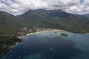 Picture taken with drone of the Abraao Village - Angra dos Reis city - Rio de Janeiro state (RJ) - Brazil