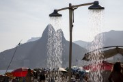 Shower - Ipanema Beach waterfront with Morro Dois Irmaos (Two Brothers Mountain) in the background - Rio de Janeiro city - Rio de Janeiro state (RJ) - Brazil