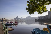 Paddle boat - Rodrigo de Freitas Lagoon - Two Brothers Mountain and Rock of Gavea in the background  - Rio de Janeiro city - Rio de Janeiro state (RJ) - Brazil