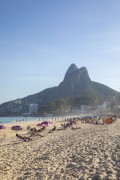 Leblon Beach waterfront with Two Brothers Mountain in the background - Rio de Janeiro city - Rio de Janeiro state (RJ) - Brazil