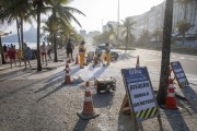 Workers carrying out conservation work in Arpoador - Rio de Janeiro city - Rio de Janeiro state (RJ) - Brazil
