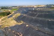 Picture taken with drone of the sanitary landfill of the Metropolitan Region of Curitiba (RMC) - Curitiba city - Parana state (PR) - Brazil