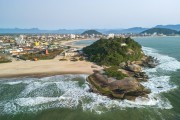 Picture taken with drone of the Brejatuba Hill or Cristo Hill (Morro do Cristo) - Guaratuba city - Parana state (PR) - Brazil