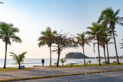Walking area and cycle path on the edge of Central Beach - Guaratuba city - Parana state (PR) - Brazil
