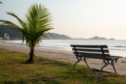 Wooden bench at Central Beach - Guaratuba city - Parana state (PR) - Brazil