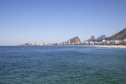 View of Copacabana Beach with the Cantagalo Hill, Two Brothers Mountain and Rock of gavea in the background  - Rio de Janeiro city - Rio de Janeiro state (RJ) - Brazil