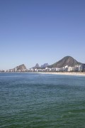 View of Copacabana Beach with the Cantagalo Hill, Two Brothers Mountain and Rock of gavea in the background  - Rio de Janeiro city - Rio de Janeiro state (RJ) - Brazil