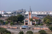 Picture taken with drone of the State Sanctuary of Our Lady of Rocio - Paranagua city - Parana state (PR) - Brazil