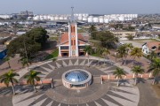 Picture taken with drone of the State Sanctuary of Our Lady of Rocio - Paranagua city - Parana state (PR) - Brazil