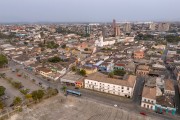 Picture taken with drone of 29 de Julho Square and the UFPR Museum of Archaeology and Ethnology - Paranagua city - Parana state (PR) - Brazil